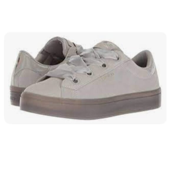Sketchers Suede Sneaker Platform 7.5 "Hi Lite" SN977 Leather Gray - Picture 1 of 12